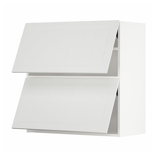 White METOD kitchen cabinet with double doors.