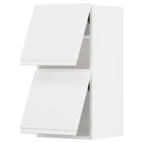 White METOD kitchen cabinet set with minimalist design.
