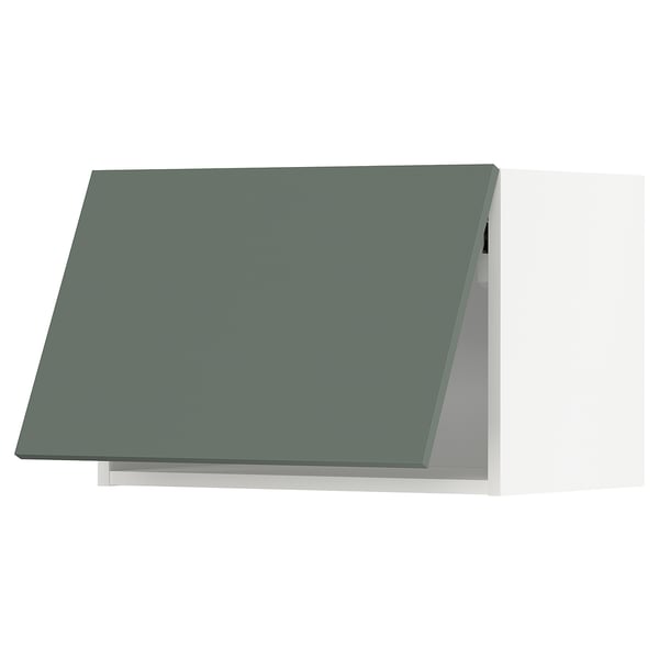 Modern kitchen cabinet, angled greenish-grey METOD series.