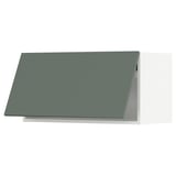 METOD kitchen cabinet in gray-green with slim, modern design.
