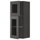 Option: Modern grey IKEA METOD kitchen cabinet with glass door.