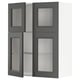 Option: A dark grey IKEA METOD kitchen cabinet with glass doors. It has a modern design with square shapes and adjustable shelves.