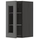 IKEA METOD grey cabinet with glass door, modern kitchen storage.