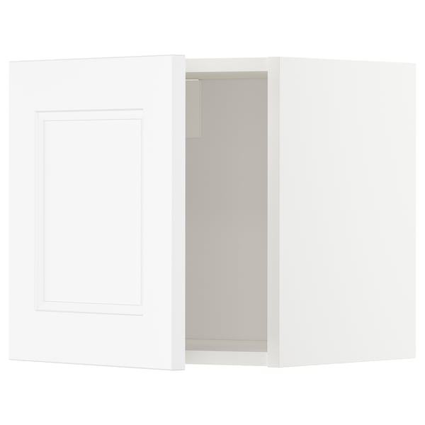 White METOD kitchen cabinet, square shape, snap hinges.
