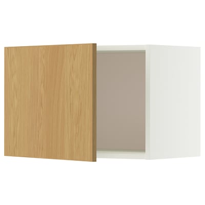 METOD Wall cabinet, white/Sinarp oak veneer, 60x40 cm