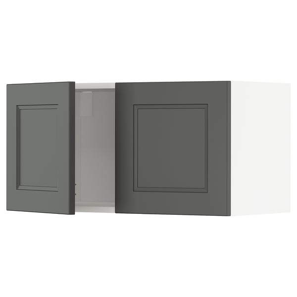 Dark grey kitchen cabinets with modern design.