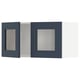 METOD blue glass wall cabinet, square, two doors.