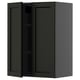 Modern black stained wooden kitchen cabinet with adjustable shelf.