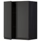 Modern black kitchen cabinet with adjustable shelves, sleek design.