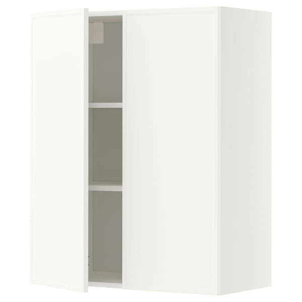 METOD Wall cabinet with shelves/2 doors, white/Aspudden matt white, 80x100 cm