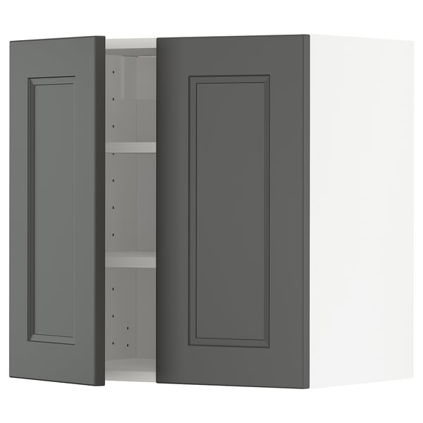 METOD wall cabinet, dark grey, rectangular, minimalist design with adjustable shelf.