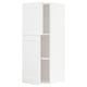 A white METOD kitchen cabinet with adjustable shelves and hinged doors, featuring a modern design.