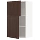Dark brown wooden cabinet with adjustable shelves and modern design.