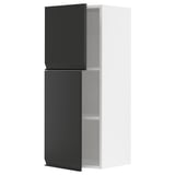 METOD kitchen cabinet, black, rectangular, minimalist design. Two doors, white frame.