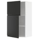 Modern black kitchen cabinet with single door and two shelves, part of the METOD system.
