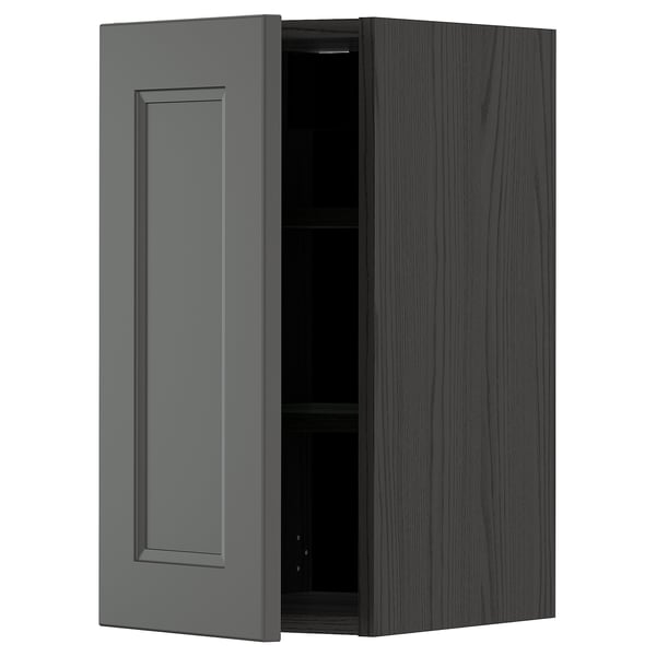 METOD wall cabinet, dark grey, single shelf, modern design.