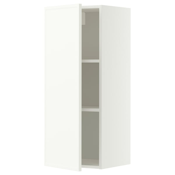METOD Wall cabinet with shelves, white/Aspudden matt white, 40x100 cm