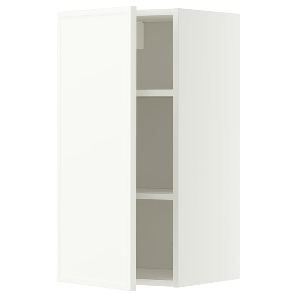 METOD Wall cabinet with shelves, white/Aspudden matt white, 40x80 cm