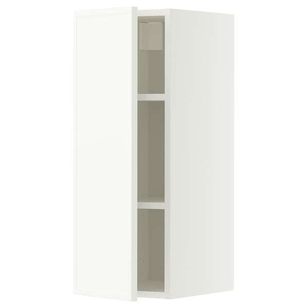 METOD Wall cabinet with shelves, white/Aspudden matt white, 30x80 cm