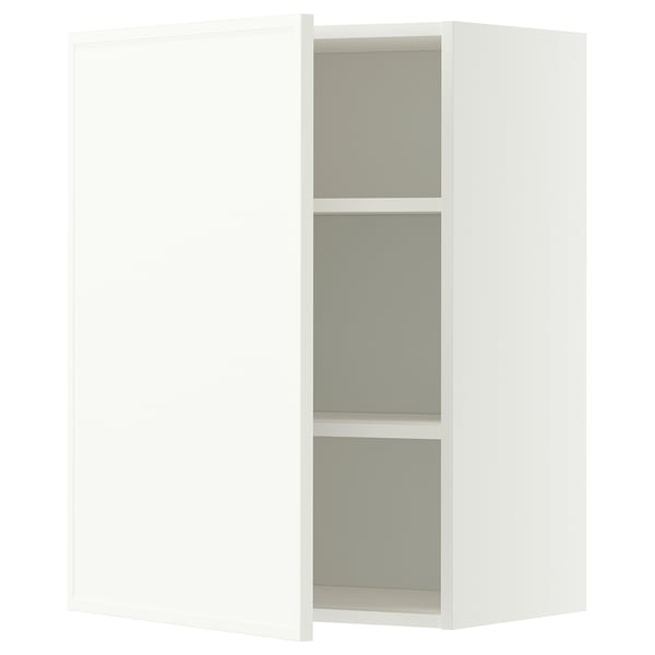 METOD Wall cabinet with shelves, white/Aspudden matt white, 60x80 cm