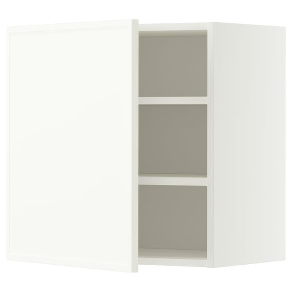 METOD Wall cabinet with shelves, white/Aspudden matt white, 60x60 cm