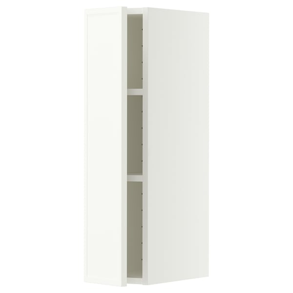 METOD Wall cabinet with shelves, white/Aspudden matt white, 20x80 cm