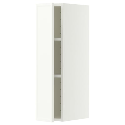 METOD Wall cabinet with shelves, white/Aspudden matt white, 20x80 cm