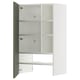 METOD kitchen cabinet, grey-green, modern design, fiberboard & foil, adjustable shelves.