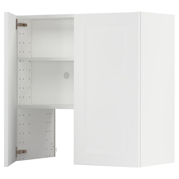 Ikea METOD white kitchen cabinet, square design with adjustable shelf.