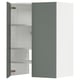 IKEA METOD grey-green kitchen cabinet with adjustable shelves.
