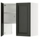 Black METOD kitchen cabinet with adjustable shelf, beveled edges, and swing hinge.