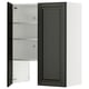 Black METOD cabinet, modern design, wall-mounted, open doors revealing adjustable shelves.