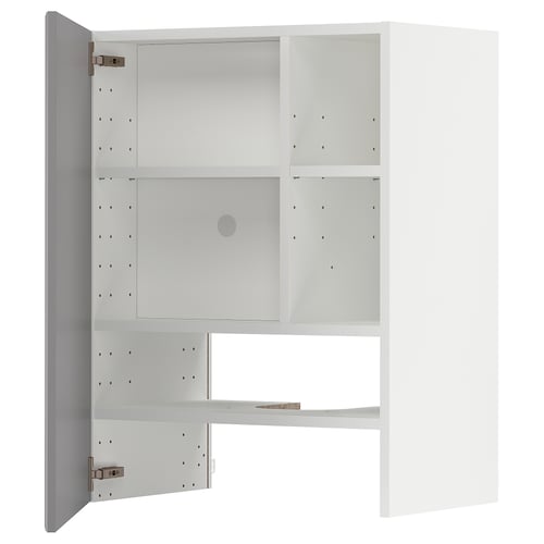 WhiteMETOD kitchen unit, two open shelves, snap-on hinges, 18mm thick.