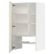 White METOD kitchen cabinet, three shelves, adjustable, beveled edges.