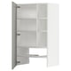 A white ikea METOD kitchen cabinet with adjustable shelves and a reversible door.
