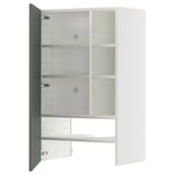 METOD white cabinet, 3 shelves, adjustable, hinged door on left.