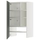 METOD white cabinet, 3 shelves, adjustable, hinged door on left.