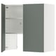 Modern grey-green METOD cabinet with adjustable shelves.