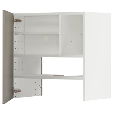 Image shows an open white METOD cabinet with adjustable shelves.