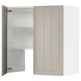METOD kitchen cabinet in beige with adjustable shelves.