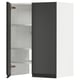 Modern matte black METOD kitchen cabinet with adjustable shelves and metallic trim.