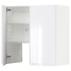 METOD white gloss cabinet, modern design, two doors, adjustable shelves.