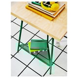 MITTCIRKEL / TILLSLAG Desk, lively pine effect/green, 140x60 cm