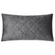 Option: Soft grey cushion cover, diamond patterned, recycled velvet polyester, rectangular shape.