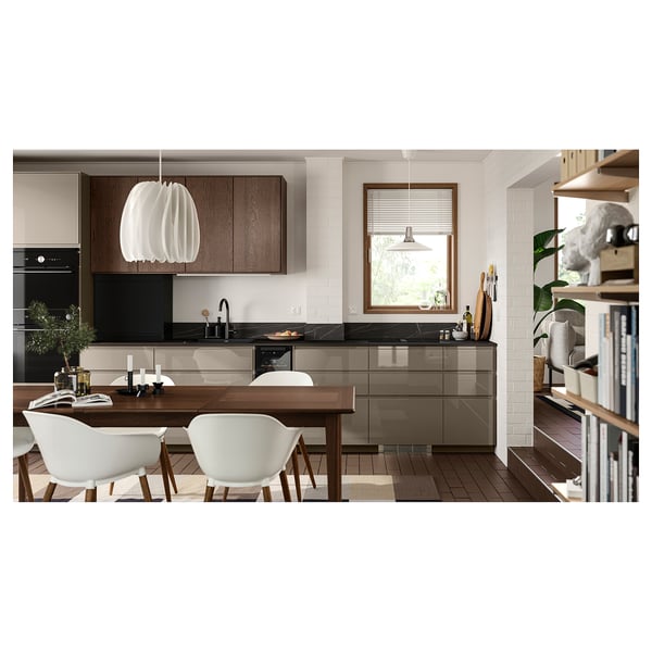 MÖCKLARP Custom made worktop, matt black/brown/marble effect high pressure porcelain, 1 m²x2.0 cm
