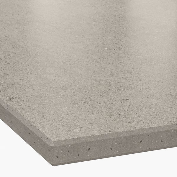 MÖCKLARP Custom made worktop, matt concrete effect/high pressure porcelain, 1 m²x2.0 cm