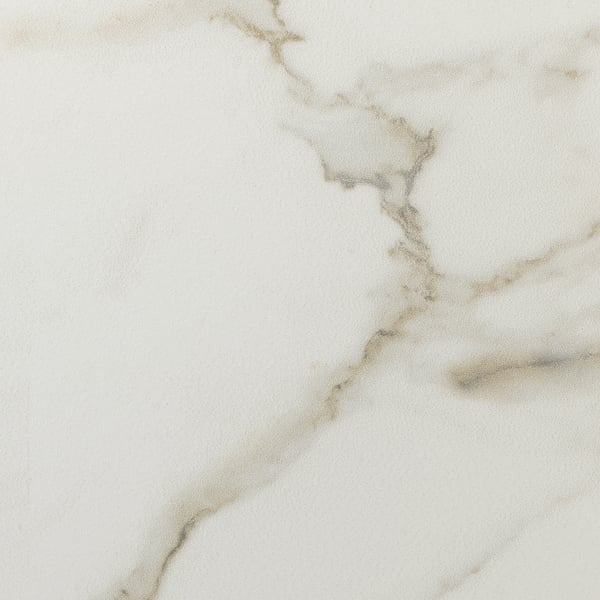 High-pressure porcelain worktop, sleek glossy surface, minimalist design, subtle veins, smooth texture.