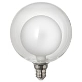 Led globe light bulb, double-layered glass, warm light.
