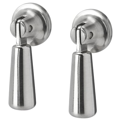 Silver drop-shaped handles, pair, modern design, zinc & nickel.