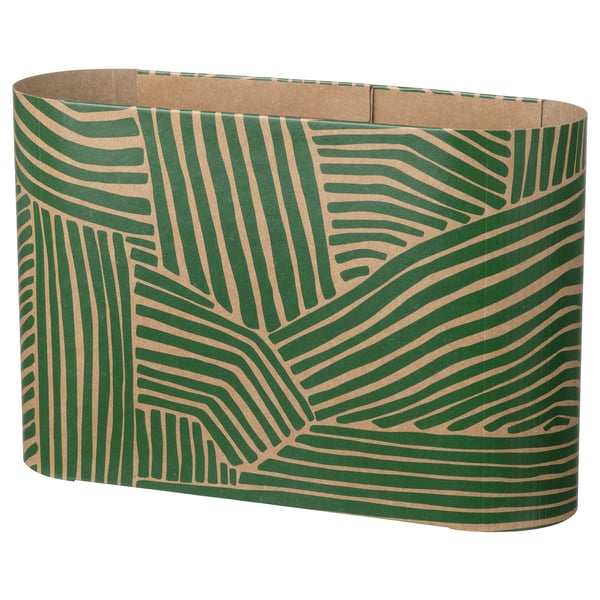 NÄBBFISK green napkin holder, rectangular, wave pattern on beige-brown paperboard.